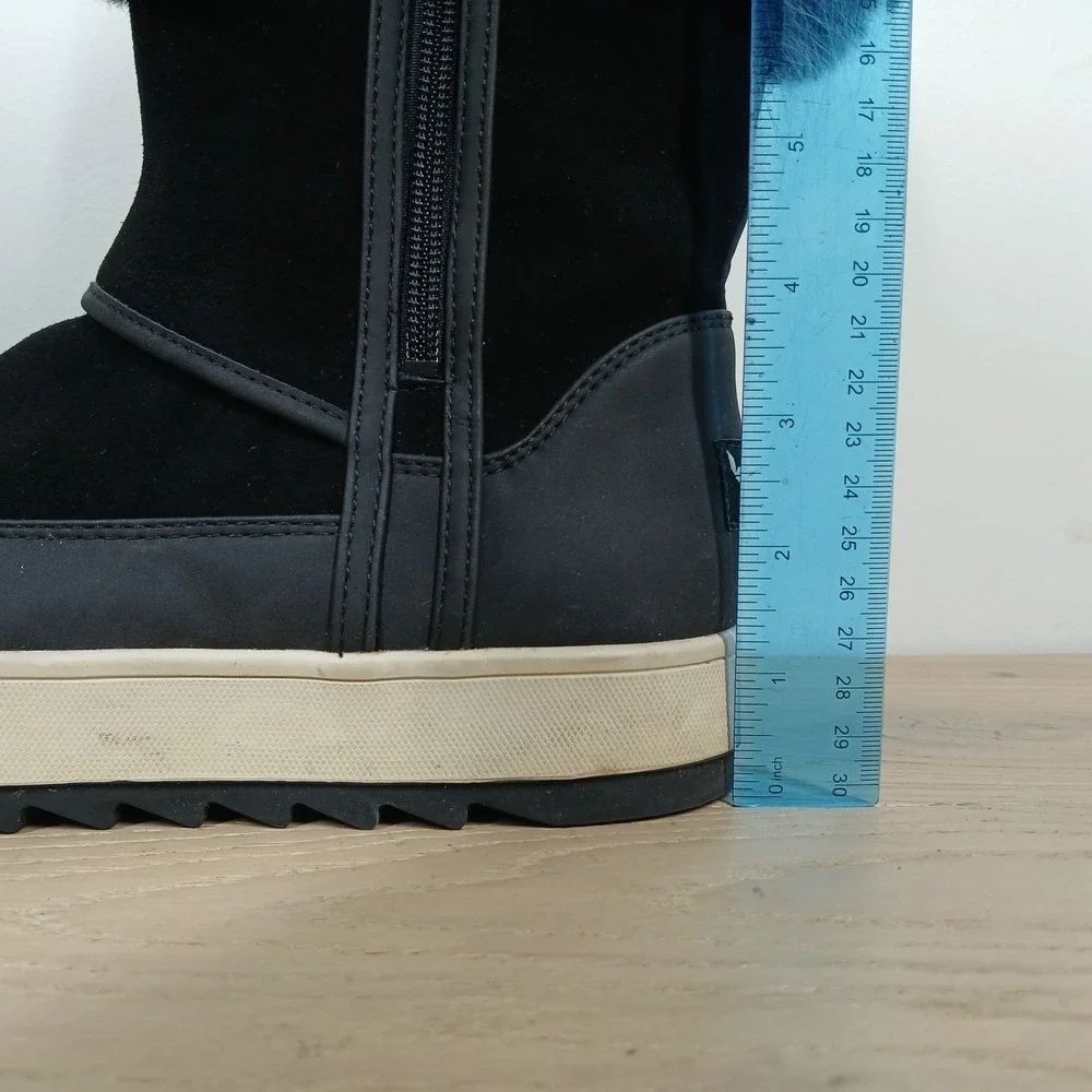 Koolaburra By UGG Boots Womens 8 Black Faux Fur Side Zip Platform Winter Y2K - Picture 2 of 12